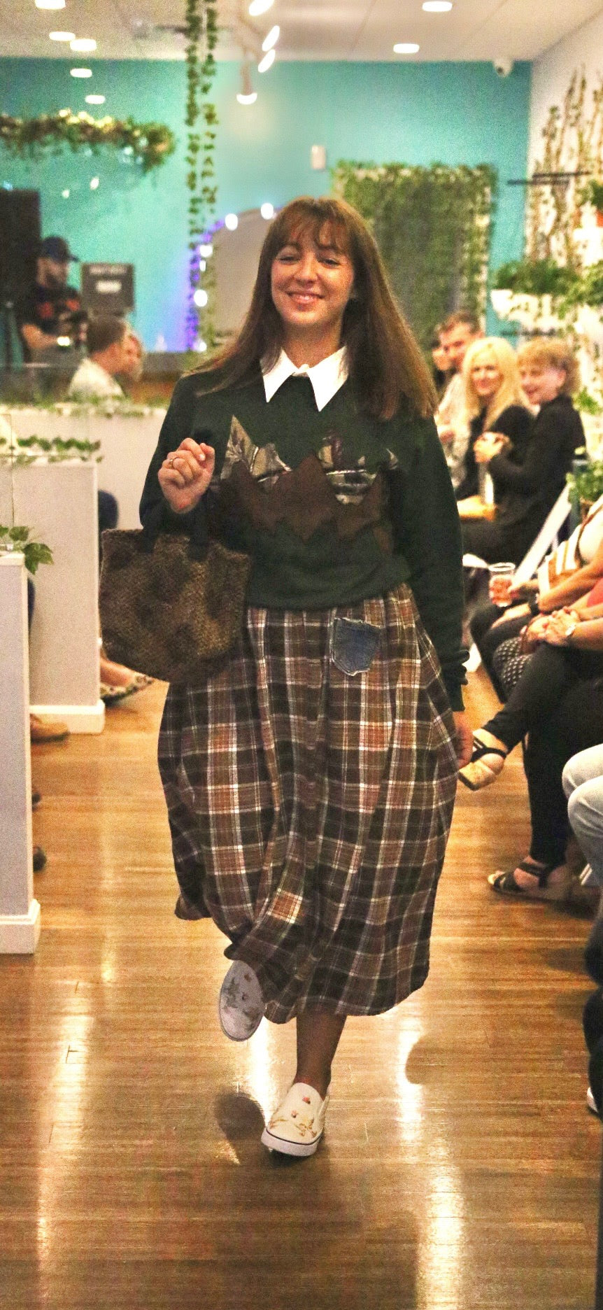 Reworked plaid dress