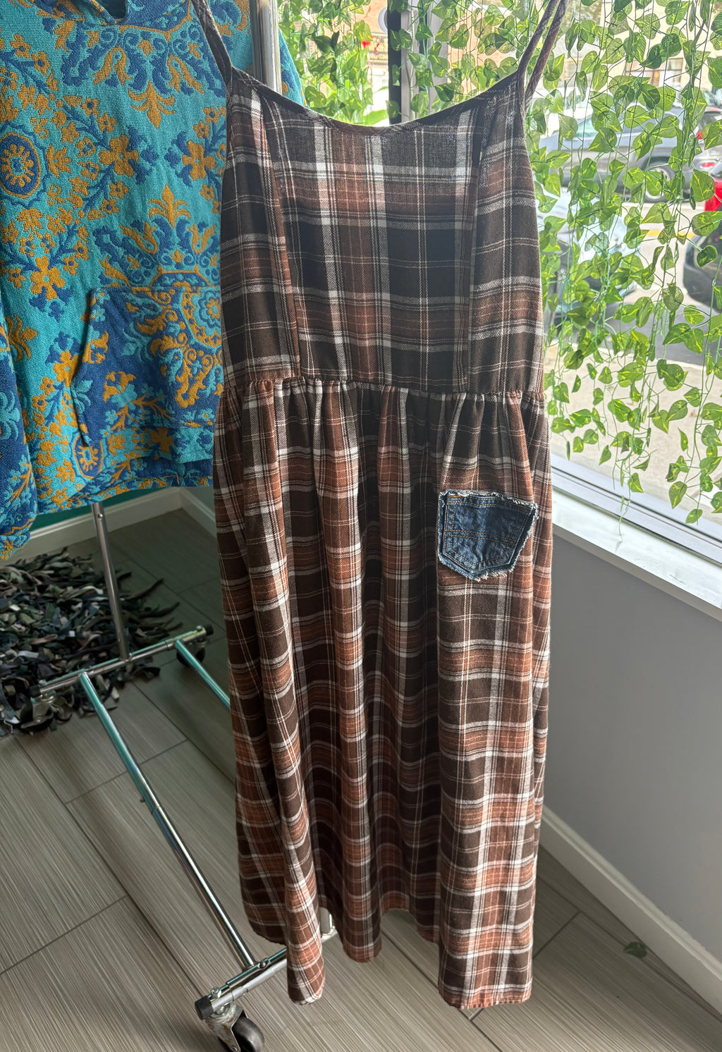 Reworked plaid dress