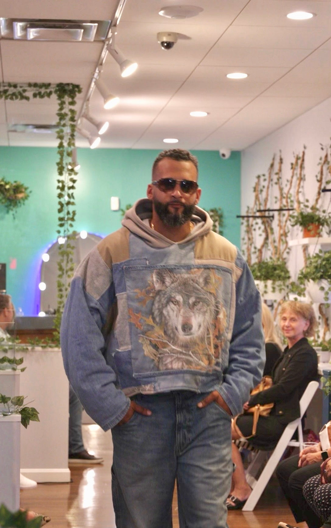 Wolf Patchwork Hoodie